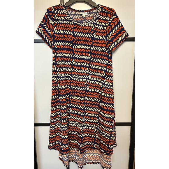 LuLaRoe Pants - LulaRoe‎ Carly Swing Dress Orange Black Cream Graphic XXS